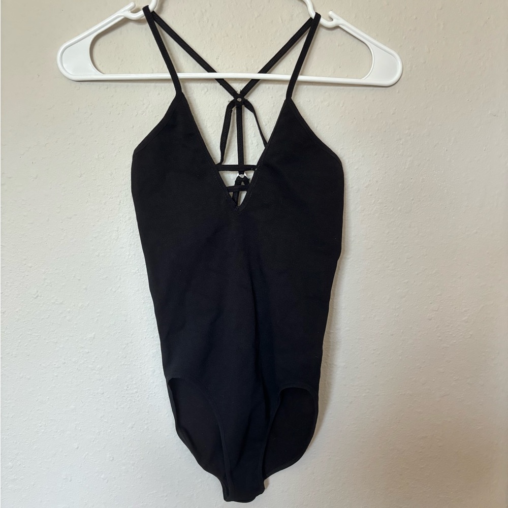 Free People Movement Dance All Day Bodysuit in Black